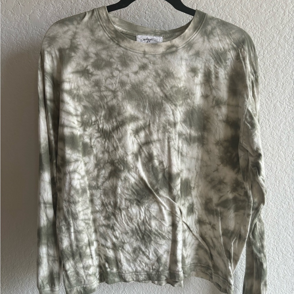 Carly Jean Los Angeles Green Tie-Dye Long Sleeve Tee